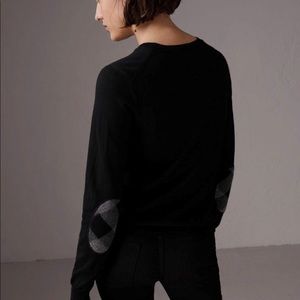 BURBERRY MERINO WOOL WITH CHECK ELBOW SWEATER